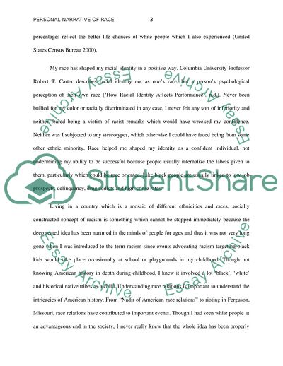 Personal Narrative of Race