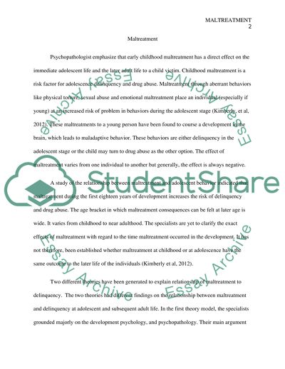 Early Childhood Maltreatment