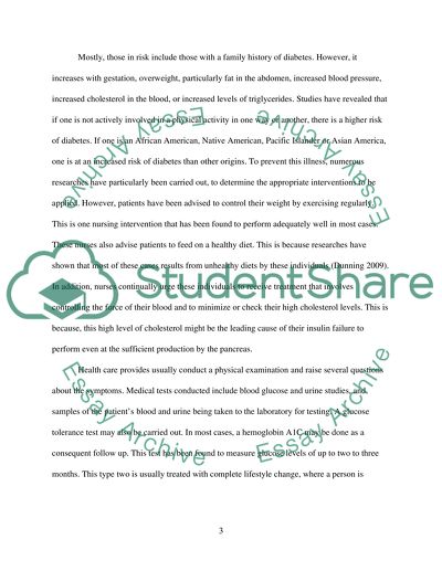 Nursing Problems and Interventions of Diabetes