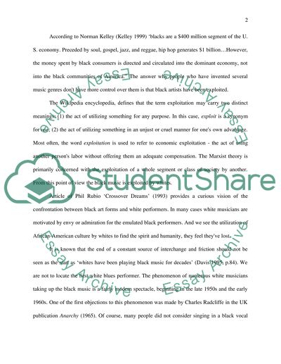 Popular Music Since The 1950s As The Exploitation Of Black Music By White Artists And Corporations