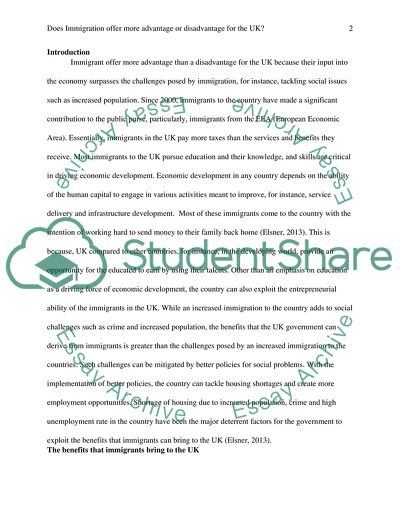 Does Immigration Offer More Advantage or Disadvantage for the UK