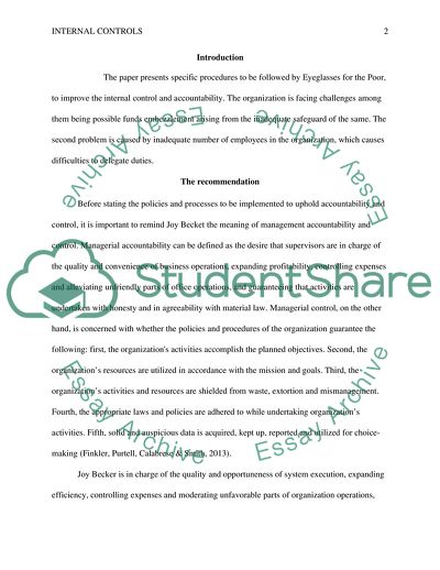 Management Accountability and Control - the Policies to Be Adopted