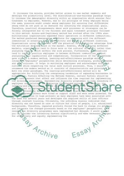 Executive summary of a research in memo format
