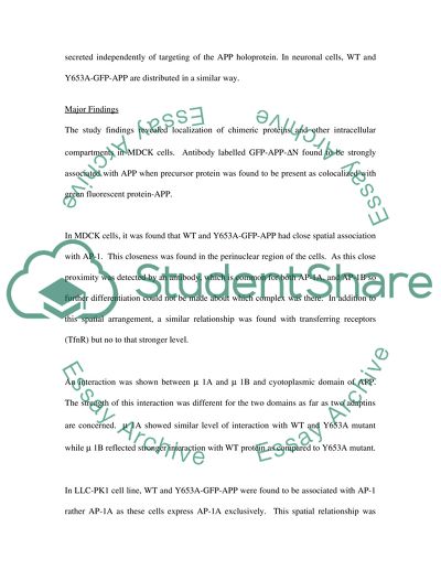 Cellular processing of Alzheimers amyloid precursor protein