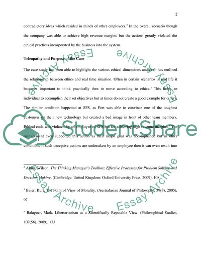 Specialty Fleet Services: an Ethical Framework