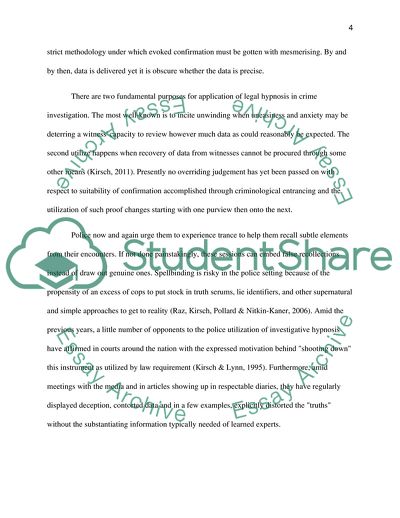 Could Hypnosis Be a Useful Tool for the Police