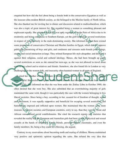 Interview a woman or girl of a different generation