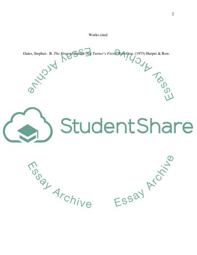 Civil War in The Fires of Jubilee: Nat Turners Fierce Rebellion by Oates