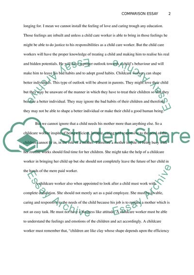 Childcare Workers and Parents: a Comparison