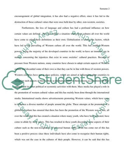 Effects of Globalisation on Culture