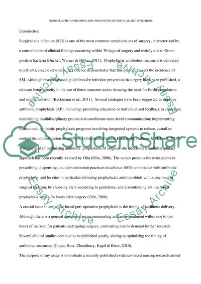 Does the Use of Prophylactic Antibiotics Ensure the Prevention of Surgical Site Infections