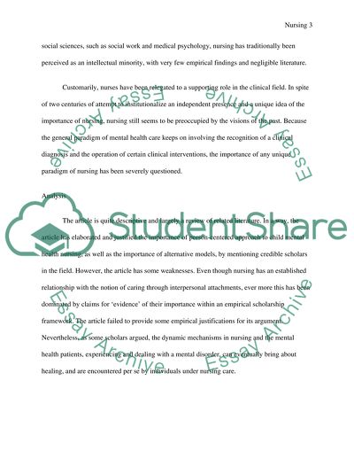 Child needs in Mental Health