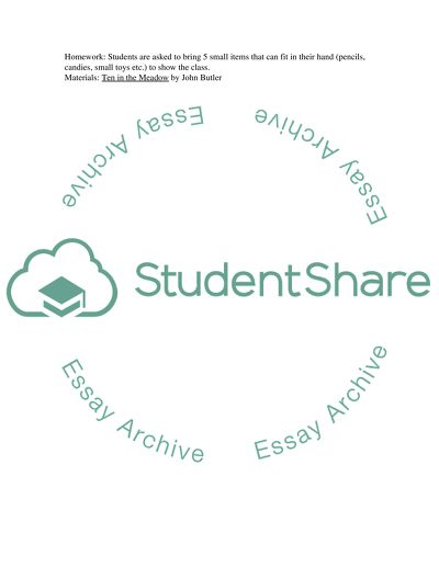 Pre K Read Aloud Ten in the Meadow as a Part of Lesson Plan