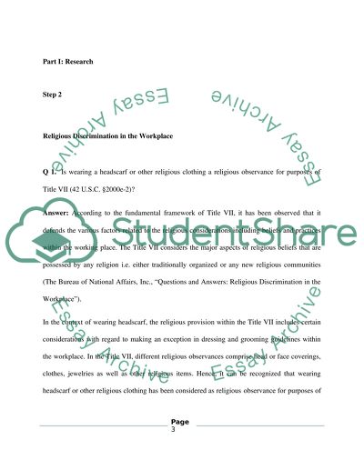 Religious Discrimination in the Workplace