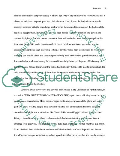 Rights of Donors to Donated Tissue