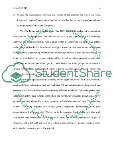 Leadership and Organization: Leadership Assessment