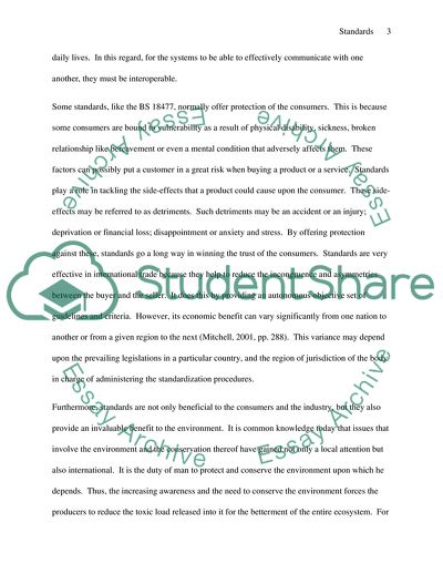 In What Way Is Standardisation Important to Both Production and Consumption