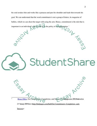 Commitment, a Weapon which Gives Us the Fruit of Success