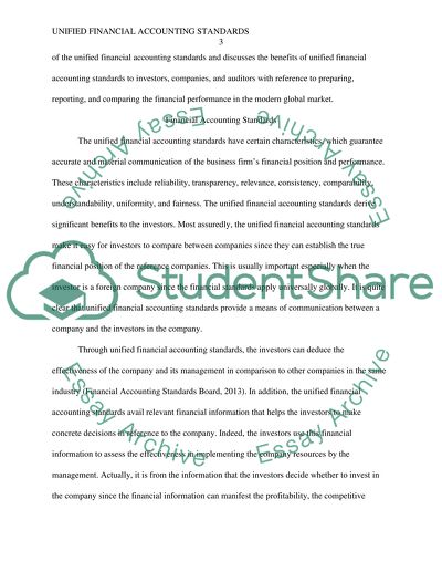 Unified Financial Accounting Standards