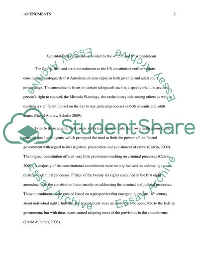 The Fourth Fifth and Sixth Amendments to the US Constitution