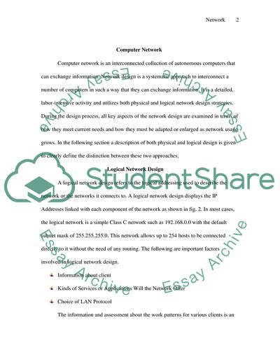 Computer Network and Logical Network Design