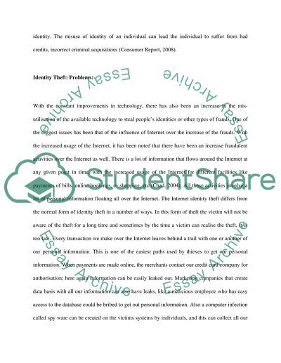 Identity Theft: Problems and Solutions