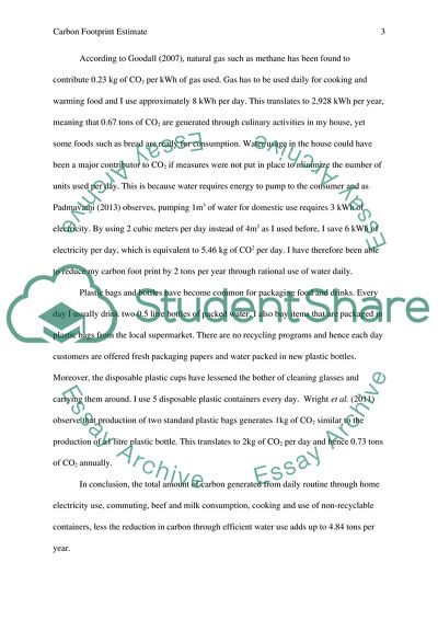 Carbon footprint estimate