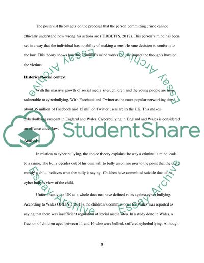 Cyber Bullying in the Criminal Justice System in England and Wales