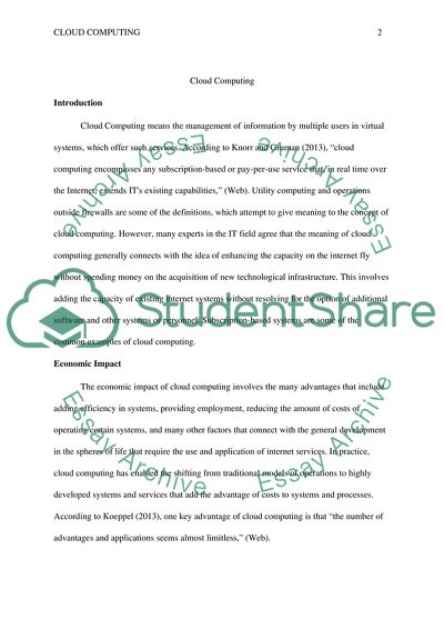 Cloud Computing for Management Information Systems