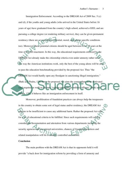 Essay on the dream act