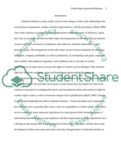 United States industrial relations