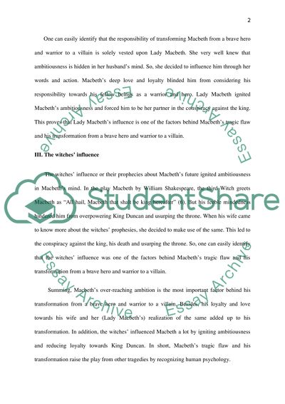 Macbeth - how the brave hero/warrior becomes a villian