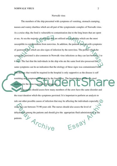 Symptomatic Complex of Norwalk Virus