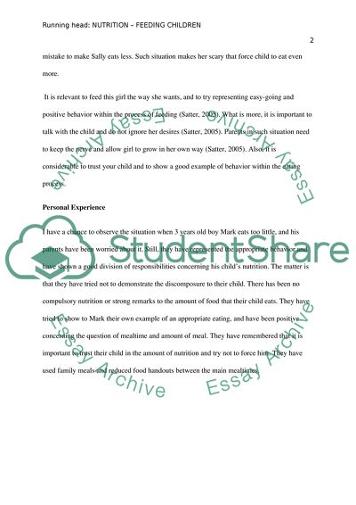 Nutrition - Feeding Children