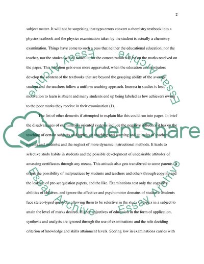 Disadvantages of examination- oriented education