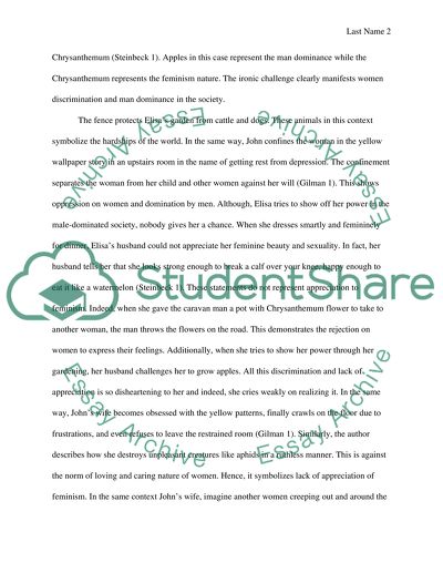 Comparing and Contrasting The Chrysanthemums and The Yellow Wallpaper