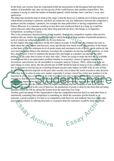 Sara Lees Perspectives in Europe