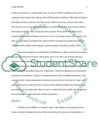 Freshdirect Use of BI to Manage Its Online Groceries