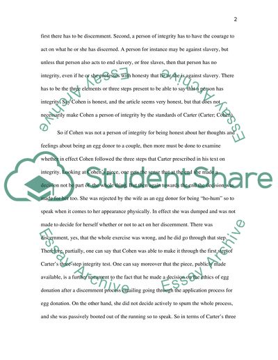 Several Ways to View Cohens Actions in the Context of Carters Test