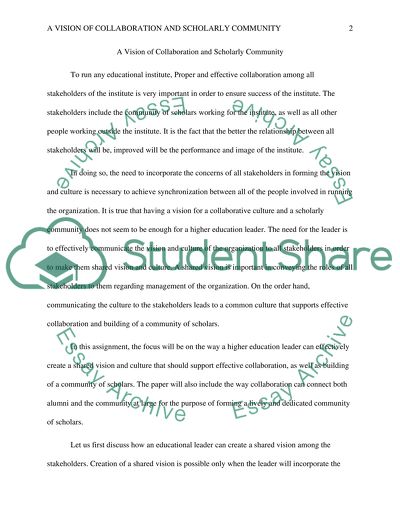 A Vision of Collaboration and Scholarly Community