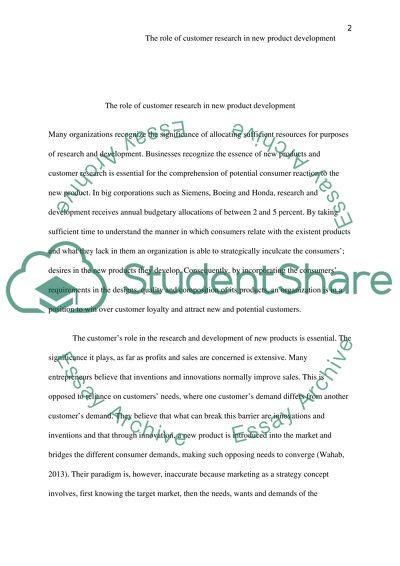 The Role of Customer Research in New Product Development