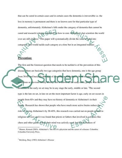 Causes and Risk Factors of Alzheimers Disease