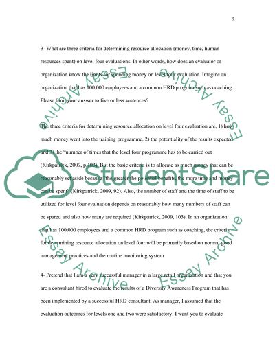 Evaluating Training Programs