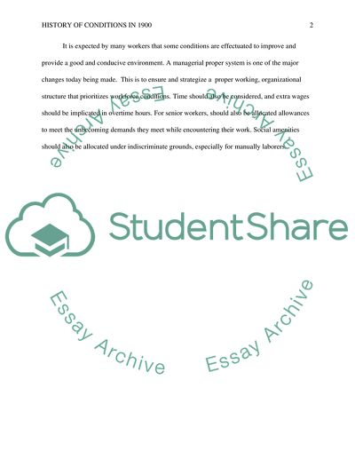 Working Conditions in the 1900