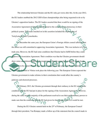 Relationship between EU and Ukraine