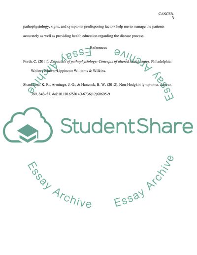 Pathophysiology of Lymphoma
