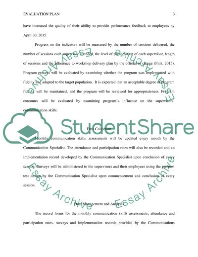 Program Evaluation Plan