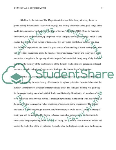 Luxury as a Requirement