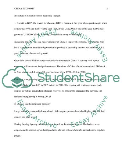 Indicators of Chinese Current Economic Strength