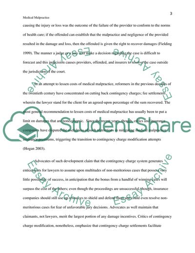 Medical Malpractice - Legal Perspective of Increasing Hospitals Costs